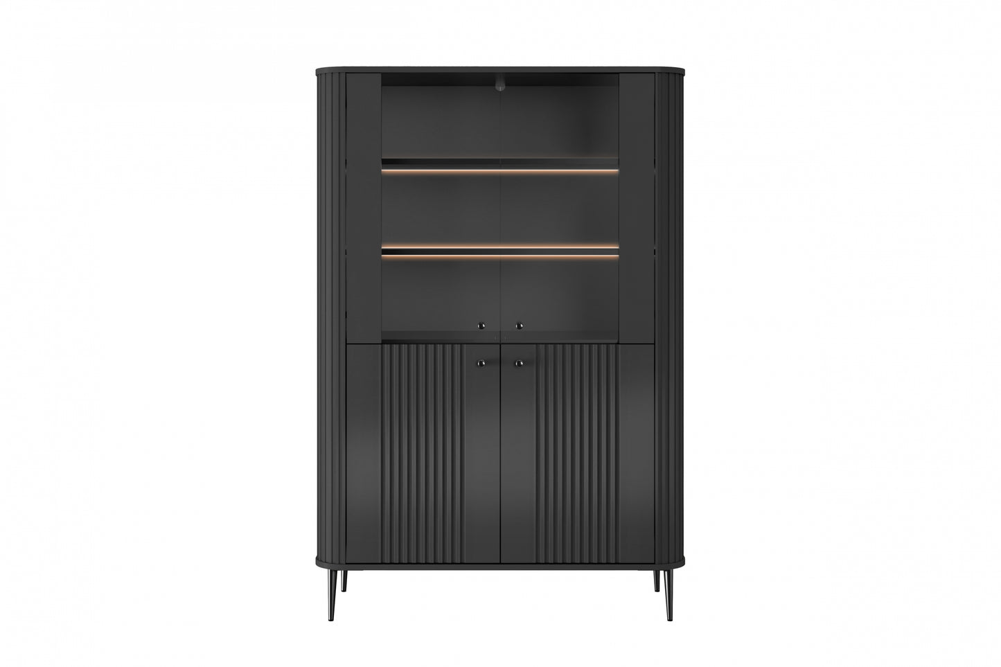 Vitrīnas skapis Vespa 103/156/38 cm melns/melns - N1 Home