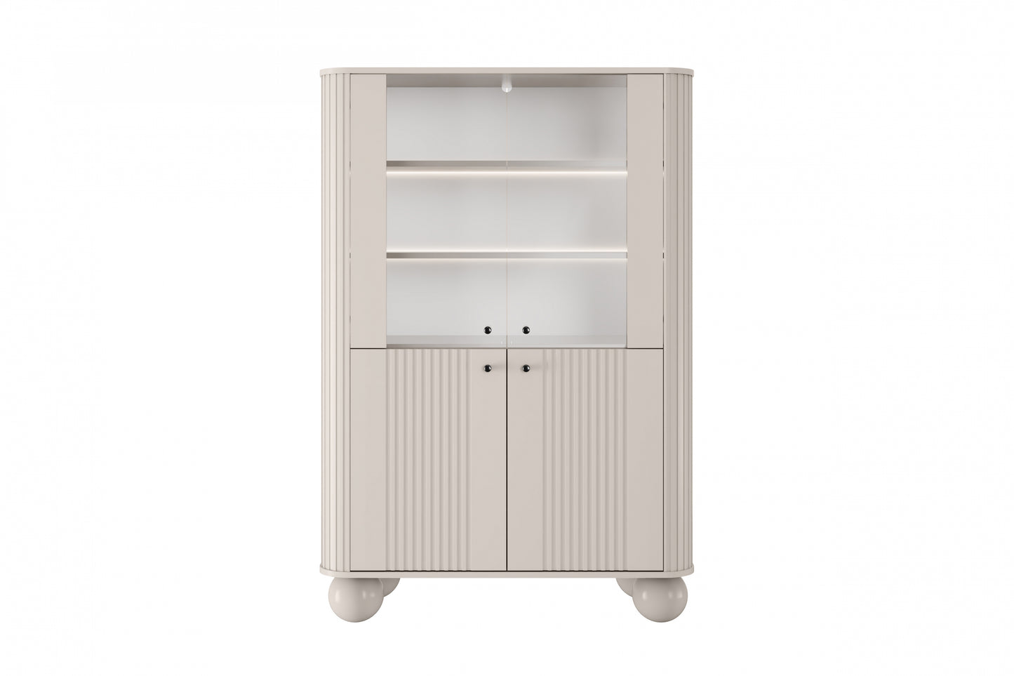 Vitrīnas skapis Vespa 103/153/38 cm kašmirs/melns - N1 Home