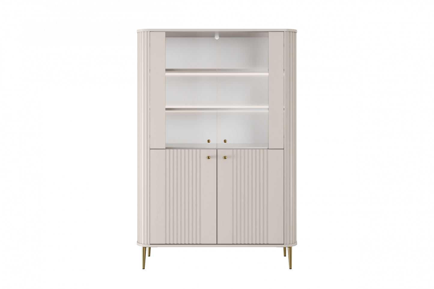 Vitrīnas skapis Vespa 103/156/38 cm kašmirs/zelts - N1 Home