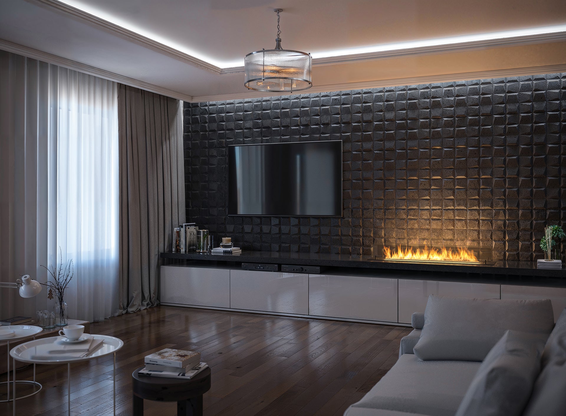 Biokamīns Inser 60/32/550; 100/32/50; 120/32/50 cm melns - N1 Home