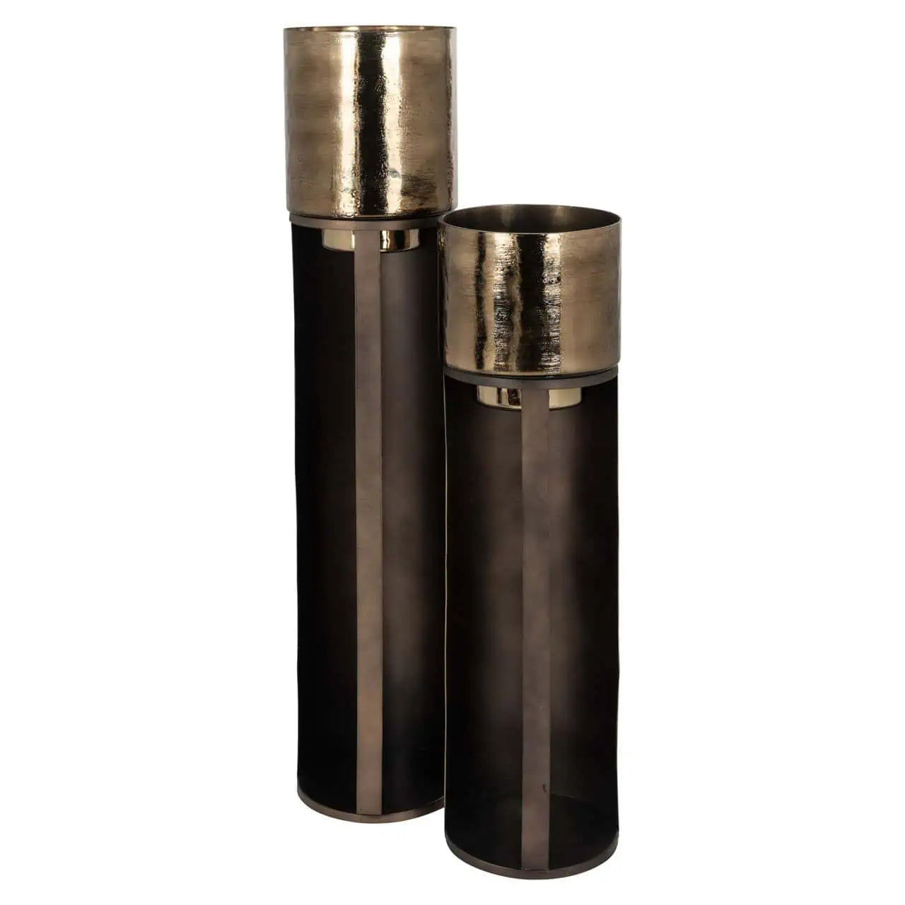 Svečturis Dane small Richmond Interiors 93/26,5/26,5 cm melns/zelts - N1 Home