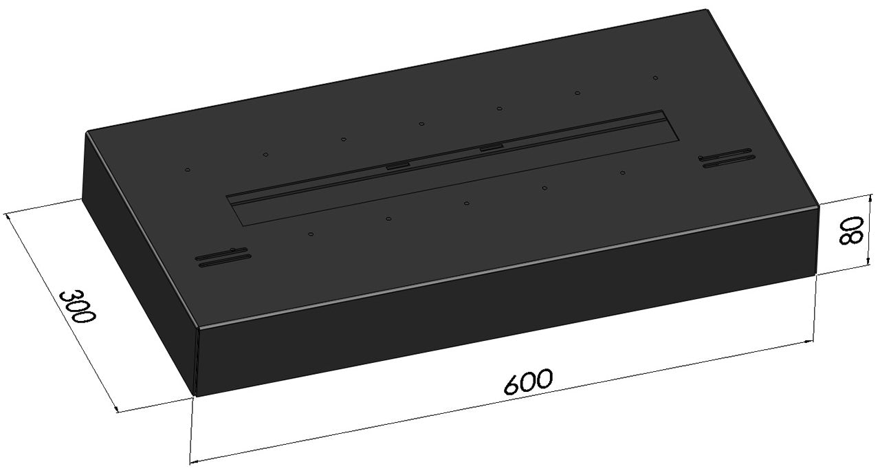 Biokamīns Simp 600 60/30/8 cm melns - N1 Home