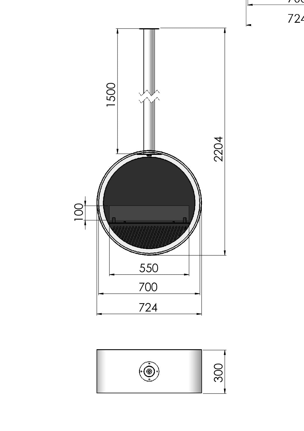 Biokamīns Incyrc Slim 72/30/220 cm balts - N1 Home