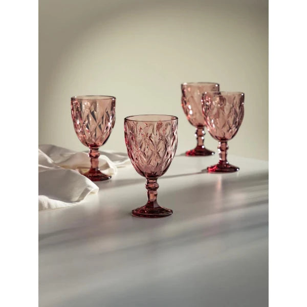 Vīna glāžu komplekts Luns 340 ml rozā - N1 Home