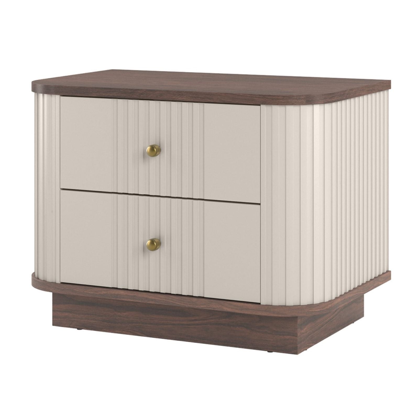 Naktsskapītis Vespa (2) 56/43/38 cm kašmirs/rieksts/zelts - N1 Home