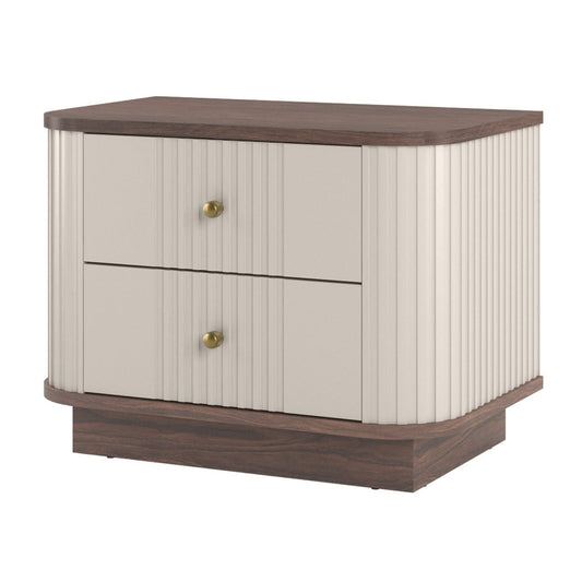 Naktsskapītis Vespa (2) 56/43/38 cm kašmirs/rieksts/zelts - N1 Home