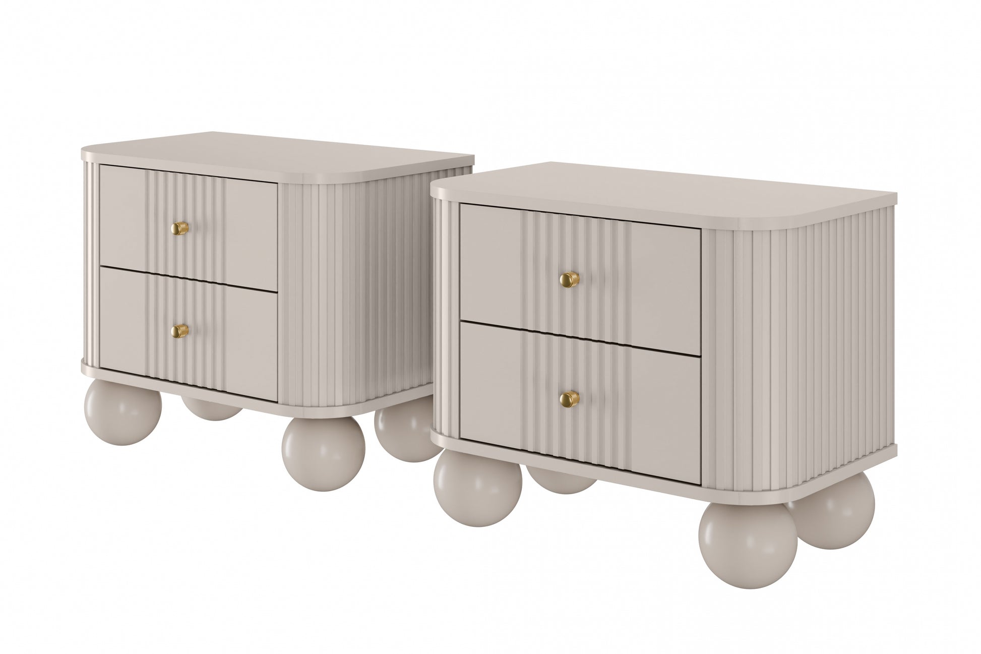 Naktsskapītis (2) Vespa 56/48/38 cm kašmirs/zelts - N1 Home