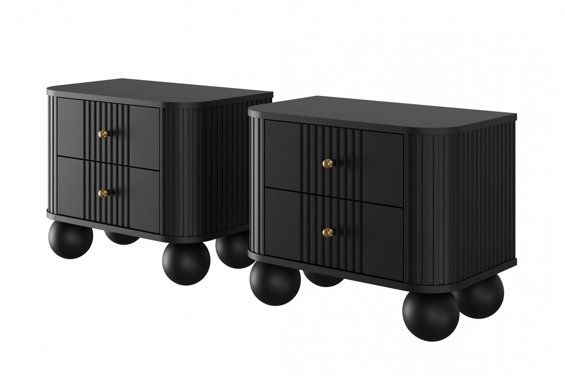 Naktsskapītis (2) Vespa 56/51/38 cm melns/zelts - N1 Home