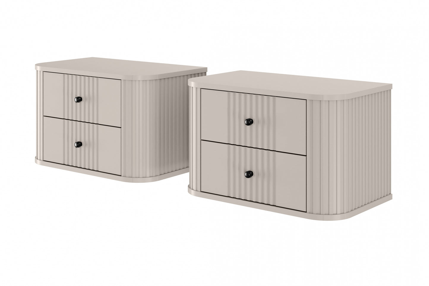 Naktsskapītis (2) Vespa 56/48/38 cm kašmirs/melns - N1 Home