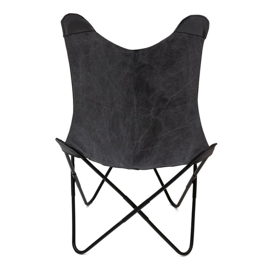 BUTTERFLY atpūtas krēsls ar metāla rāmi - melns audums 70x80x102 cm - N1 Home