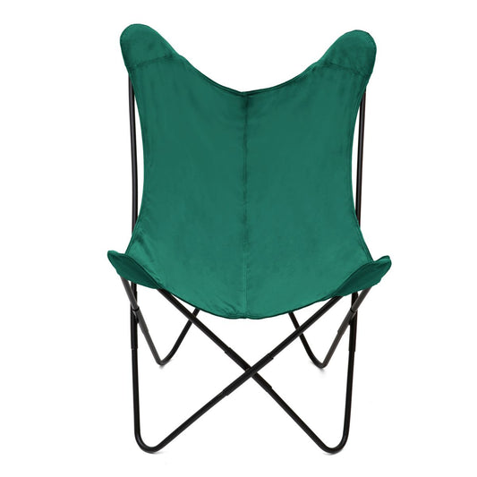 BUTTERFLY atpūtas krēsls ar metāla rāmi - zaļš velūrs 70x80x102 cm - N1 Home